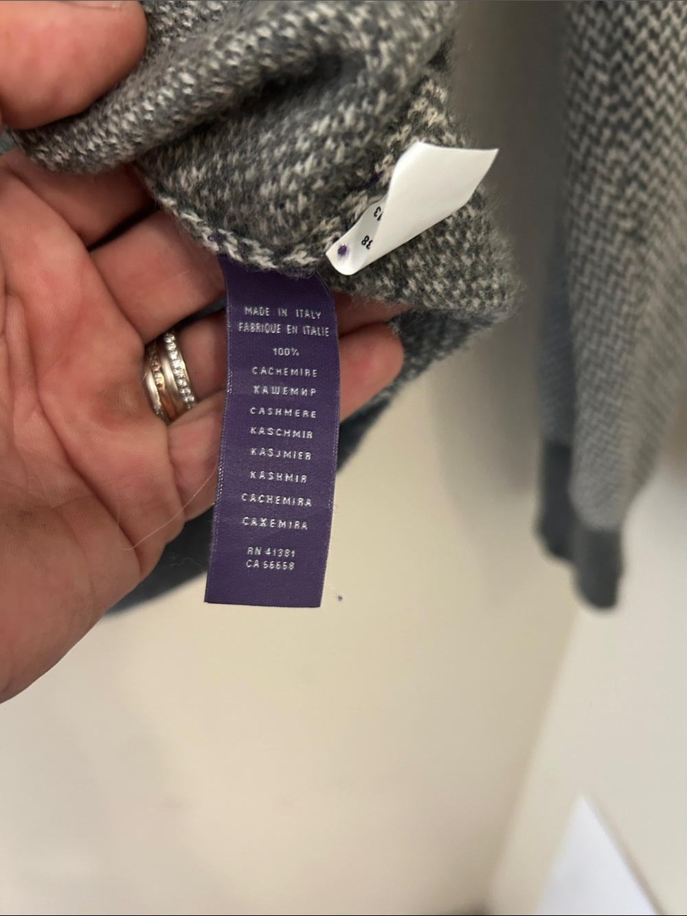 Ralph Lauren Purple Label 100% cashmere Made in Italy Birdseye quarter zip mens - Picture 6 of 7